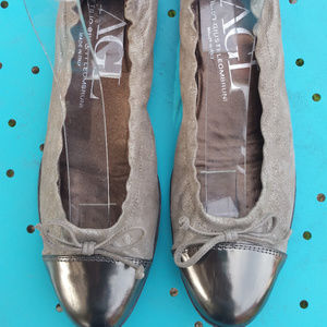 AGL Captoe Flat Pebble Ginger Ballet Flat 9